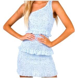 Princess Polly Light Blue One-Shoulder Midi Dress